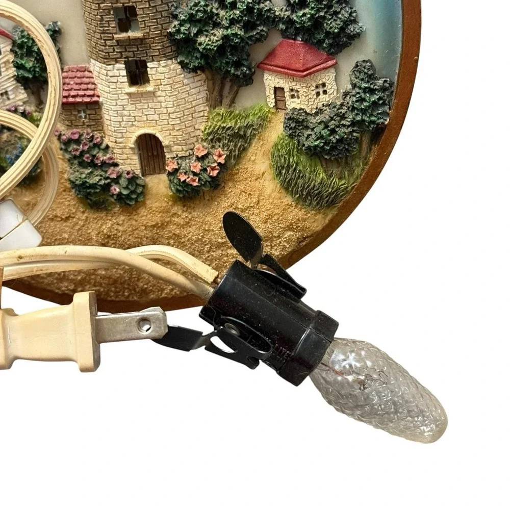Vintage 3D Lighthouse Lighted Wall‎ Plaque Nautical Coastal Beach Cottage Lamp